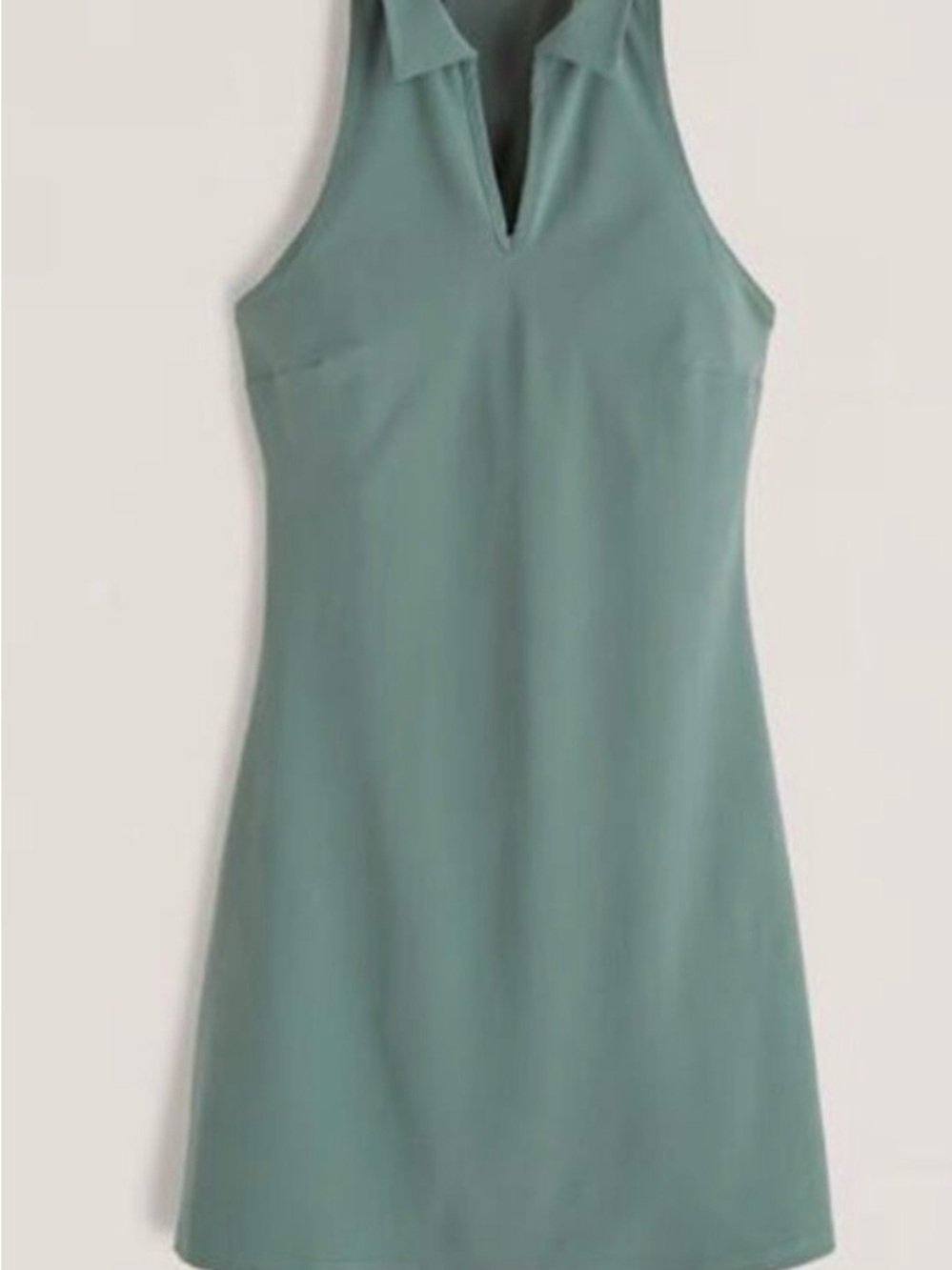 Abercrombie & Fitch Sleeveless Collared Mini Dress in Sage